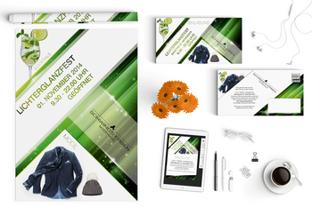 Corporate Design Werbung Lichterglanzfest Modehaus Schwind's Erben Görlitz 2014