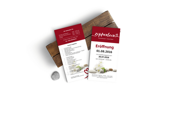 Flyer 2-seitig Einladung Görlitz Eröffnung Physiotherapie Zipperlein