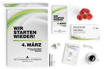 Corporate Design Werbung Neueröffnung Modehaus Schwind's Erben Görlitz 2017