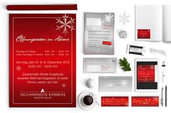 Corporate Design Weihnachtswerbung Modehaus Schwind's Erben Görlitz 2013