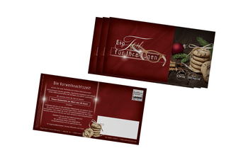 Werbepostkarte personalisiert Görlitz Weihnachten Augenoptik Wünsche 2015