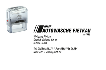 Stempel mit Logo Görlitz Autowäsche Fietkau