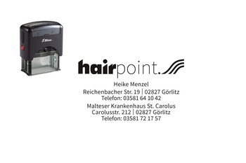 Stempel mit Logo Görlitz hairpoint Heike Menzel