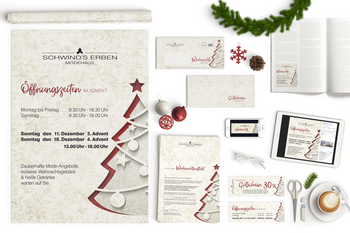 Corporate Design Weihnachtswerbung Modehaus Schwind's Erben Görlitz 2016